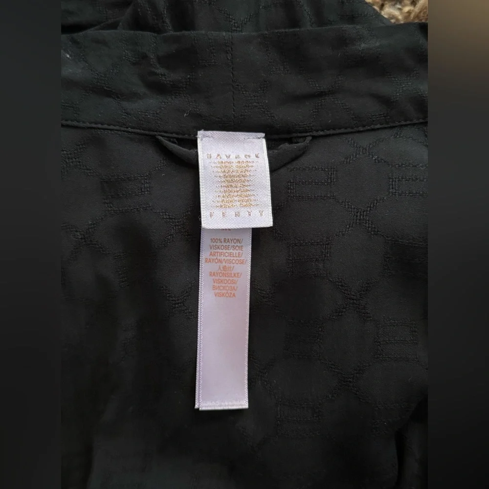 SavagexFenty Woven Voile Monogram Sleep Long Robe - Picture 11 of 11